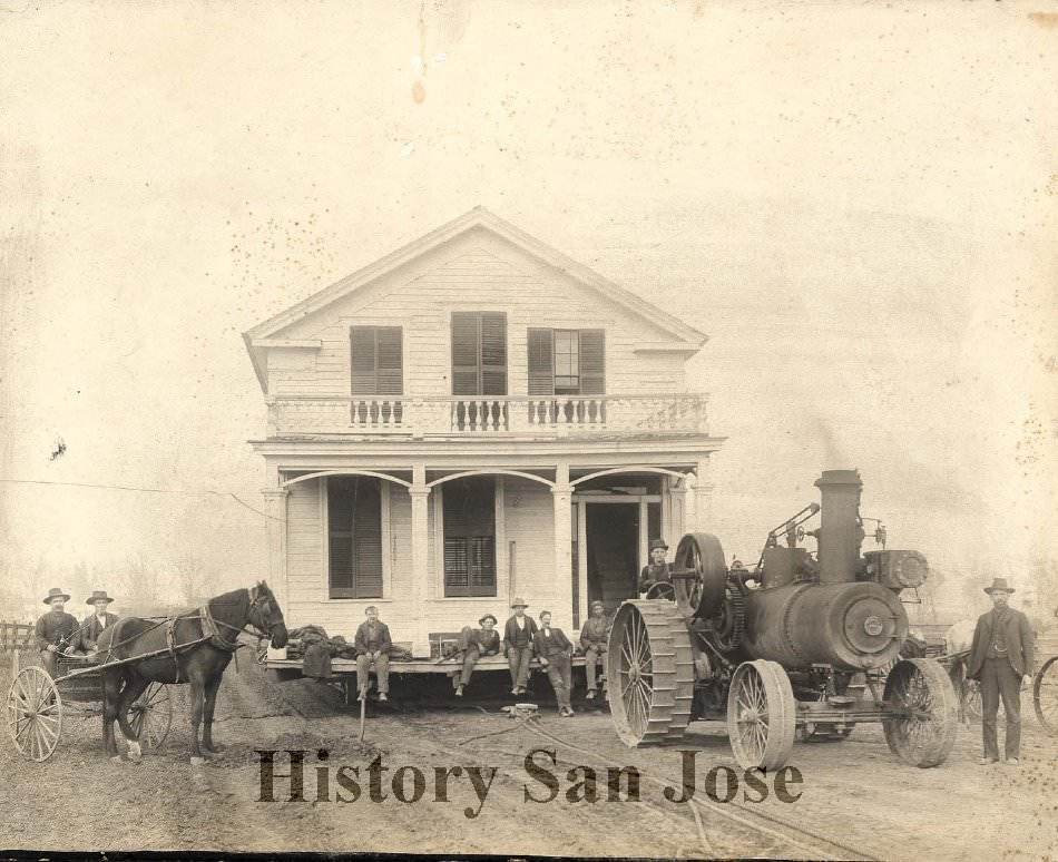 House Moving, 8th & Empire Sts., San Jose, 1890s