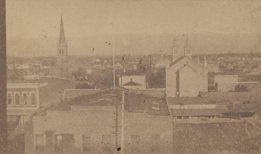 Auzerais House, looking East, San Jose, 1870