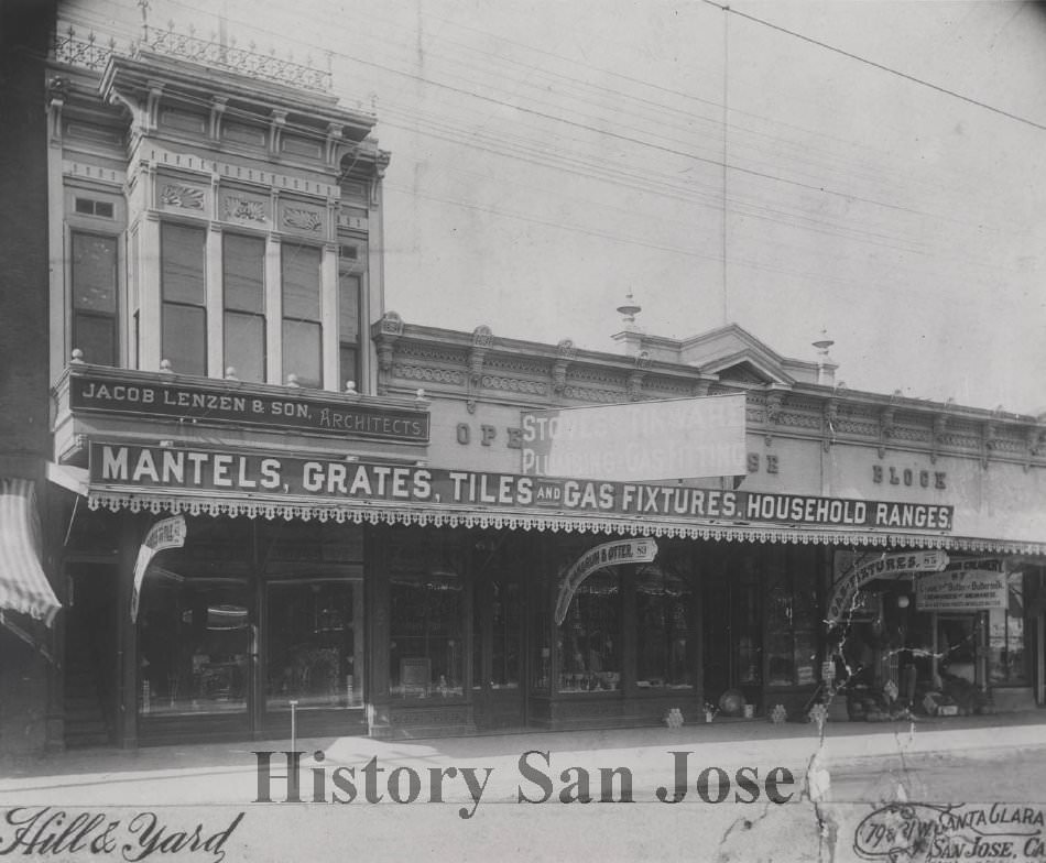 San Jose storefronts, 1890s