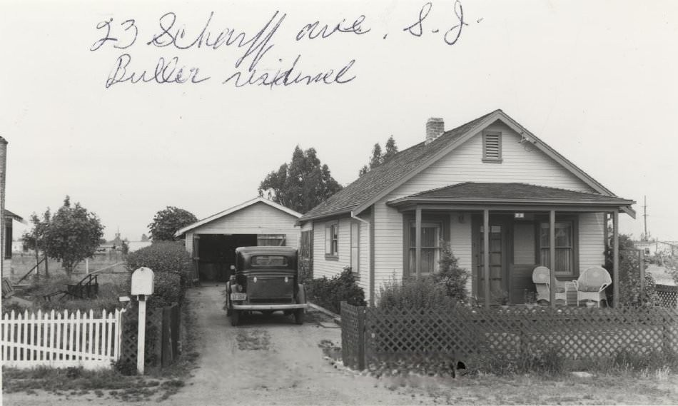 The Buller home at 23 Scharff Ave, San Jose, 1939