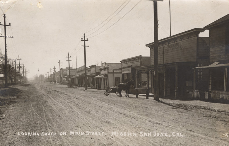 Looking south on Main Street, Mission San Jose, 1915