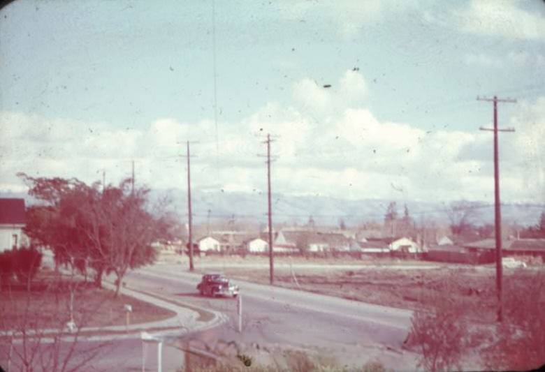 Looking east from 2nd floor Willow Street, San Jose, 1949