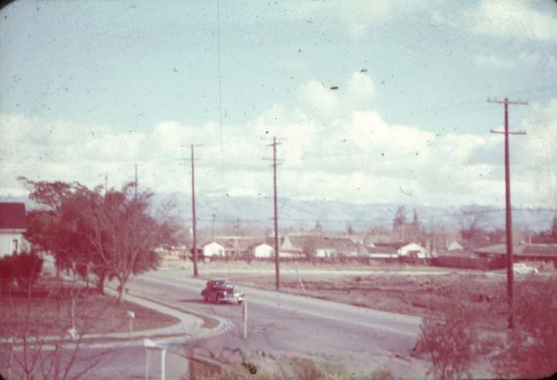 Looking east from 2nd floor Willow Street, San Jose, 1949