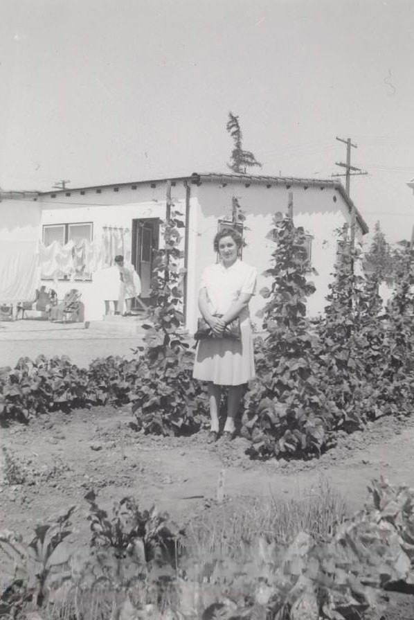 Grace Evelyn Hodges Wahrer the Wahrer home pictured was at 1086 Hazelwood Ave. San Jose, 1940s