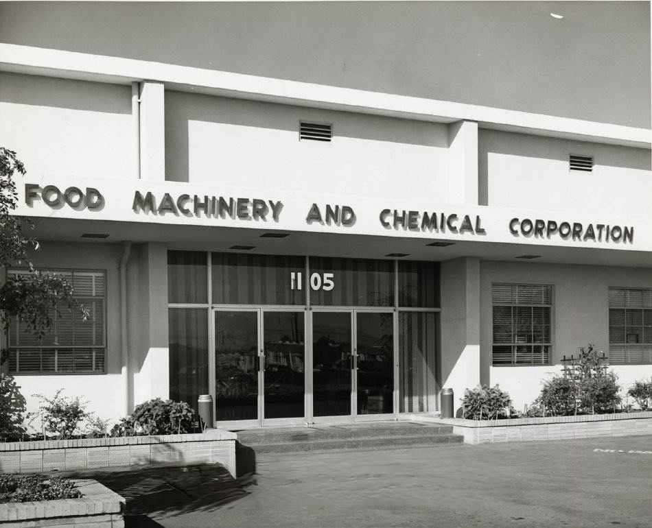 Entrance to Food Machinery and Chemical Corporation building, San Jose,1940