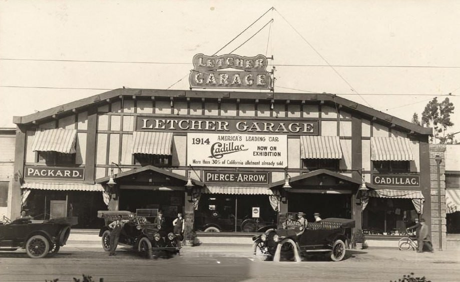 Letcher Garage located at 214-224 North First Street near St. James, 1914
