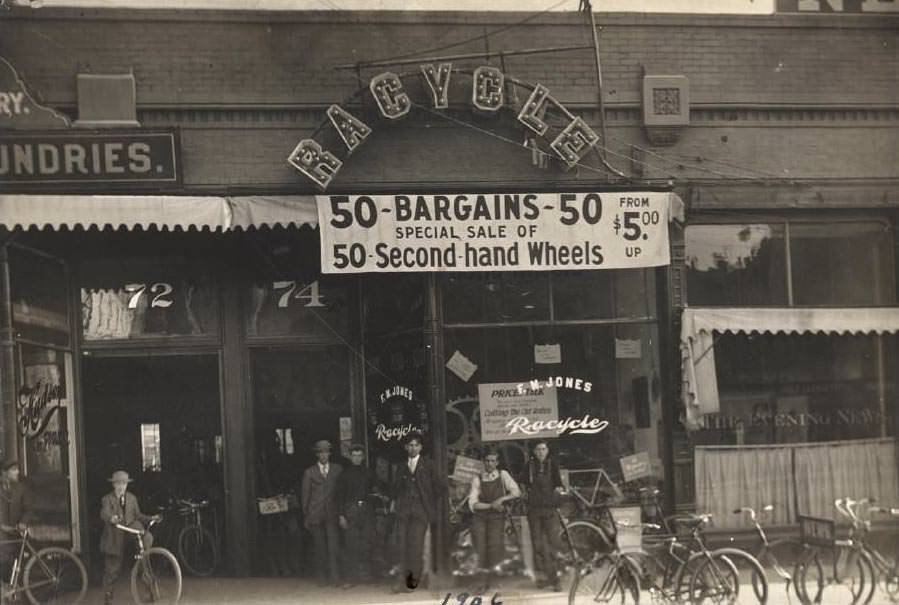 F. M. Jones Bicycle Store, San Jose, 1906