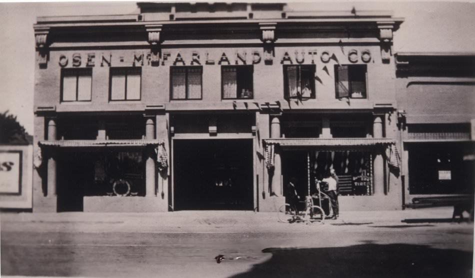 Osen and Mc Farland Motor Company moved two doors to the north on North First Street in this San Jose, 1910s