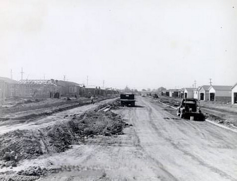 Housing development under construction, 1959