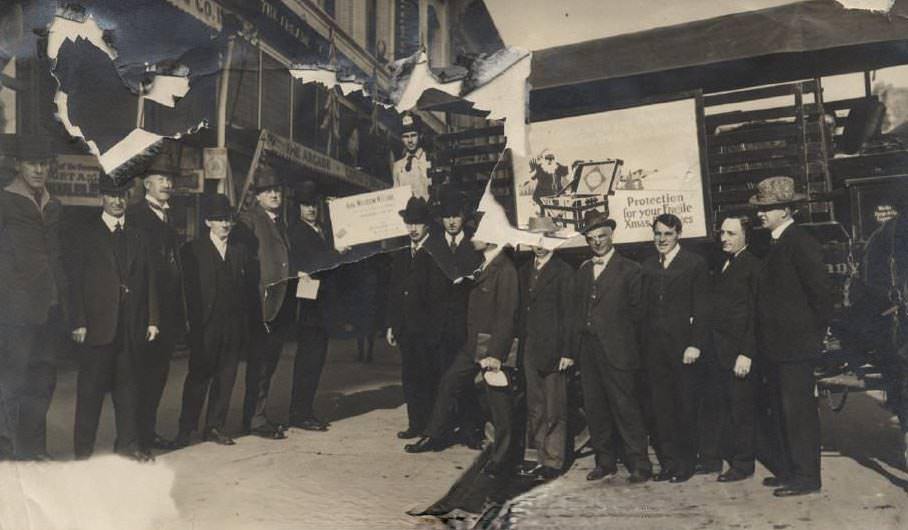 Businessmen with Prunes for President Wilson, San Jose, 1918