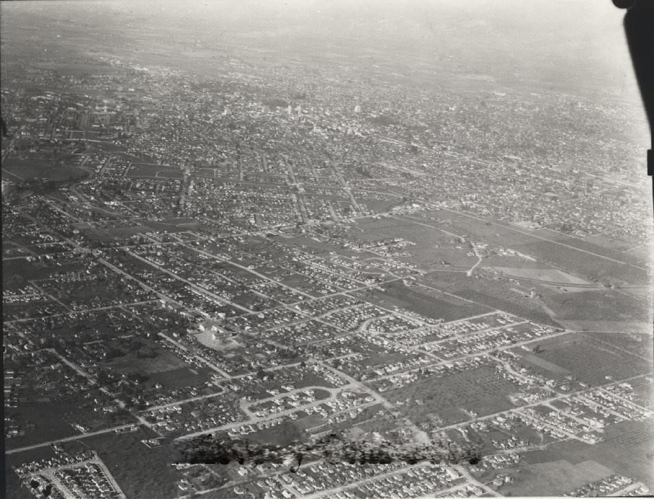 Aerial view of Willow Glen, San Jose, 1940