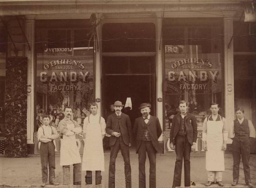 O'Brien's Candy Factory, Wholesale and Retail, located at 30 South First Street, 1900s