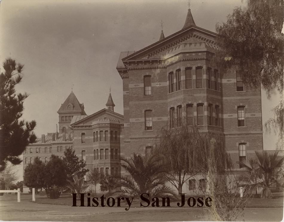 Agnews State Hospital, close up of side, 1890