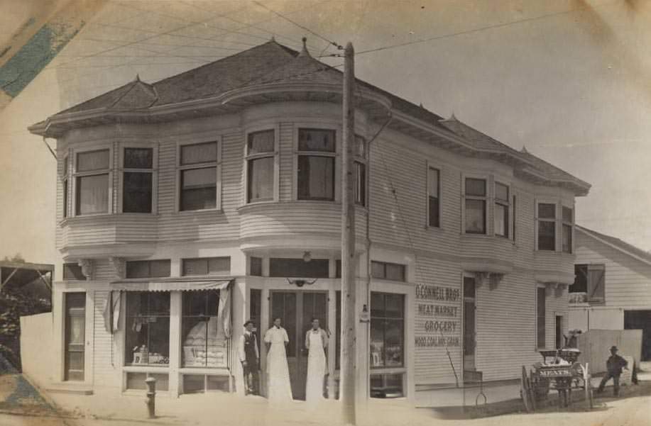 O'Connell Brothers Meat Market & Grocery, San Jose, 1908