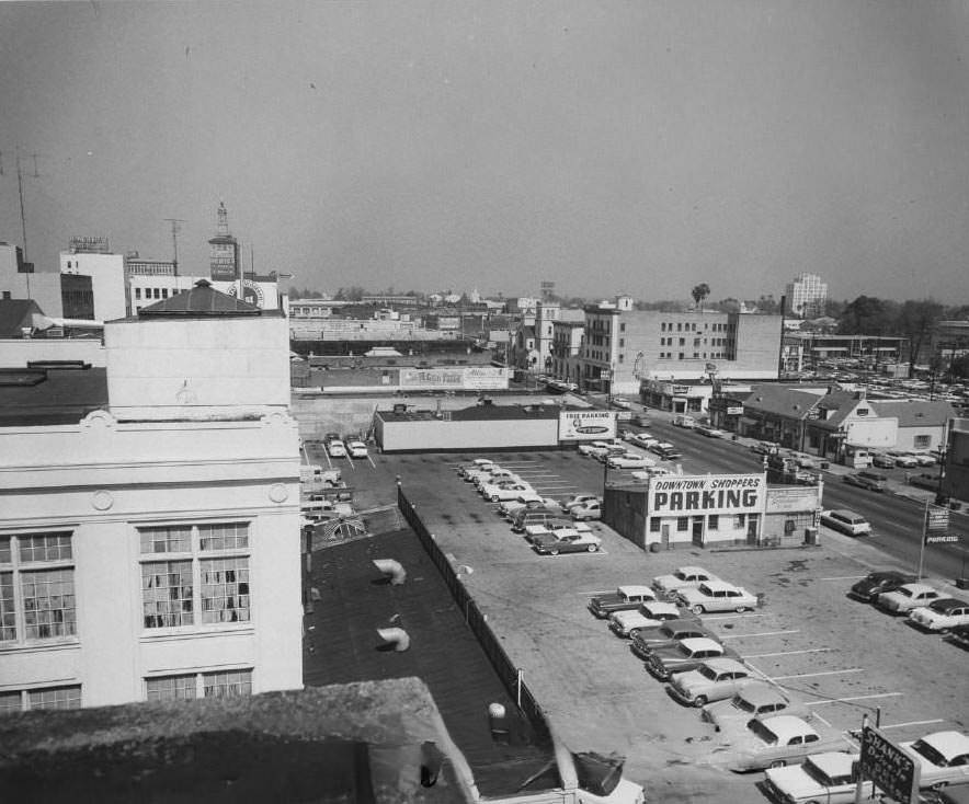 Looking north on Second Street from San Carlos Street, 1959