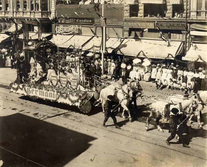 Germania Parade Float, San Jose, 1910