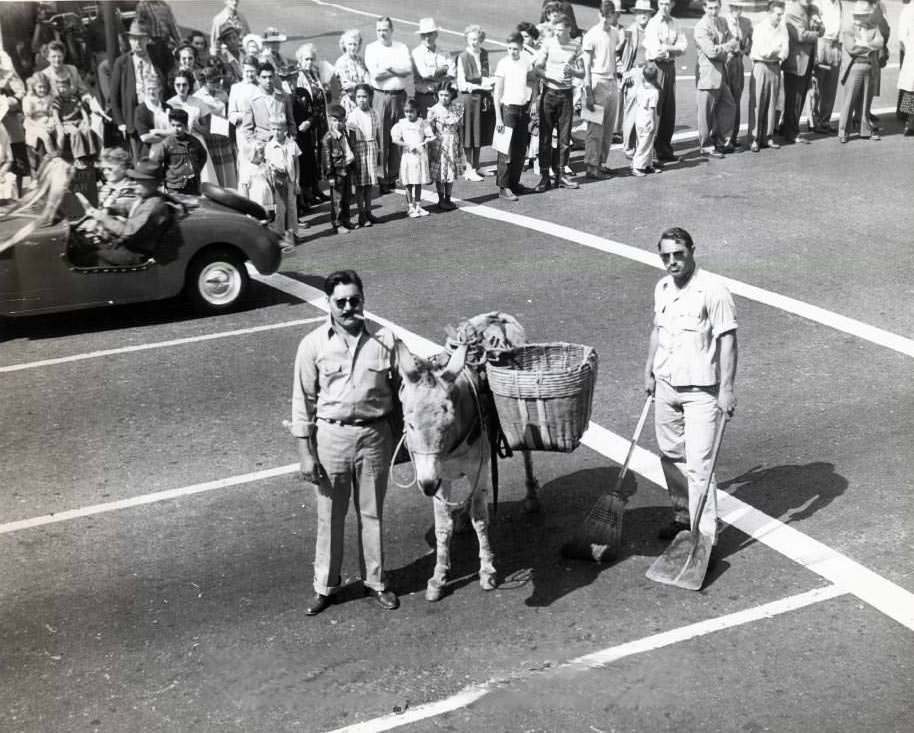 San Jose Street Department workers during California's Admission Day parade, 1949