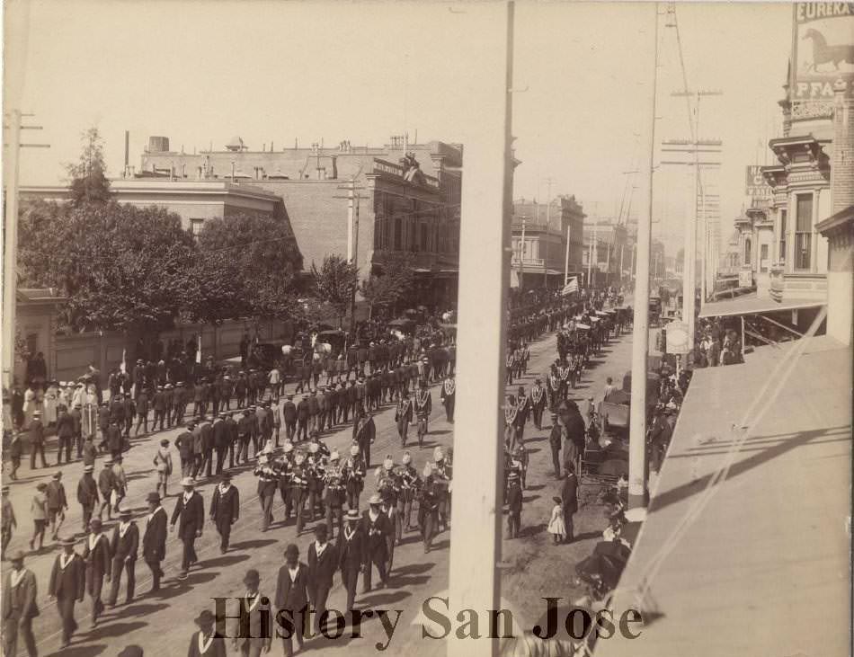 St. Aloysius Day Parade, San Jose, 1891