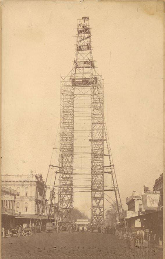 Electric Light Tower under Construction, 1881