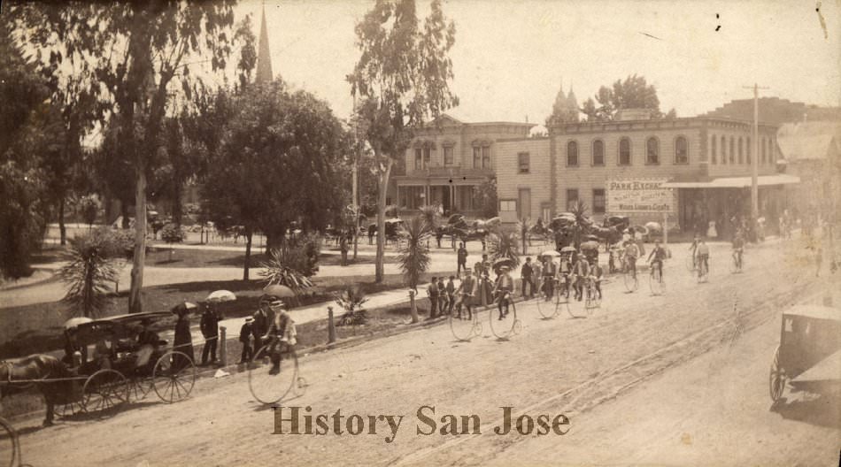 Parade at First and St. John Streets, 1890