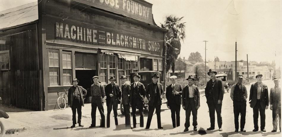 San Jose Foundry Machine and Blacksmith Shop employees, 1915