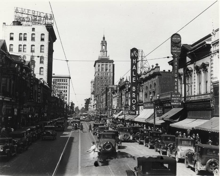 Downtown San Jose, First Street, 1930