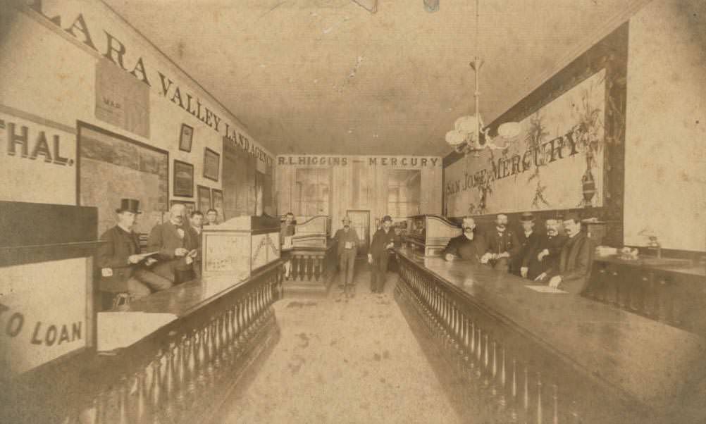 Early San Jose Mercury Newspaper Office, 1890