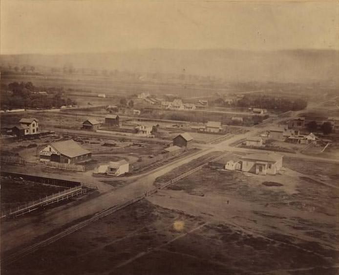 St. James Park and surroundings, San Jose, 1866