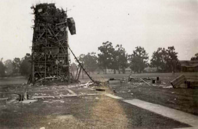 Bonfire, possibly at Stanford University, 1910s