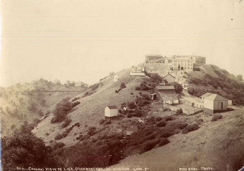 Lick Observatory buildings on top of Mount Hamilton, 1900