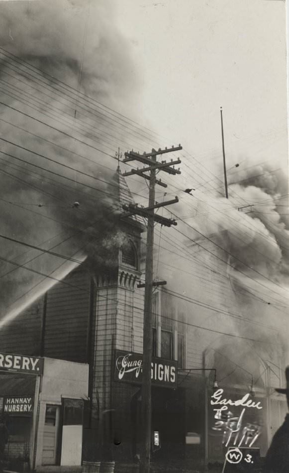 Garden Theatre Fire, San Jose, California, 1917