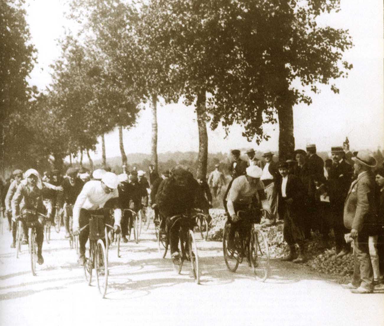 The first kilometer in the history of the Tour de France.