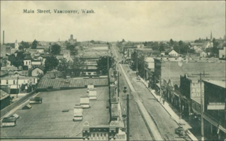 Overview of Main Street Vancouver Washington, 1909