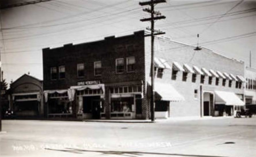 The exterior of the Carmack building located at NE 4th Avenue and Cedar Street in Camas, 1920s