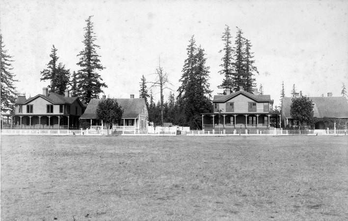Homes on Officer's Row at the Vancouver Barracks, 1883
