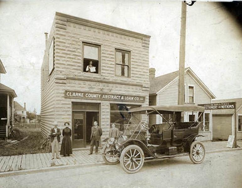 The Clarke County Abstract & Loan Co. Building located at 607 West 11th Street in Vancouver, 1890s