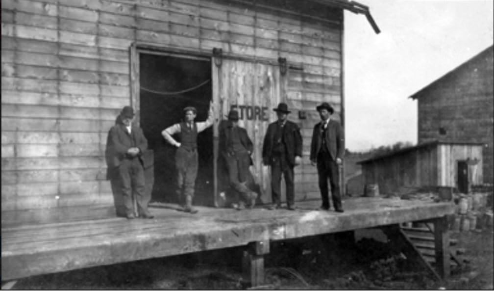 Five Men Stand Outside a Store, 1930s