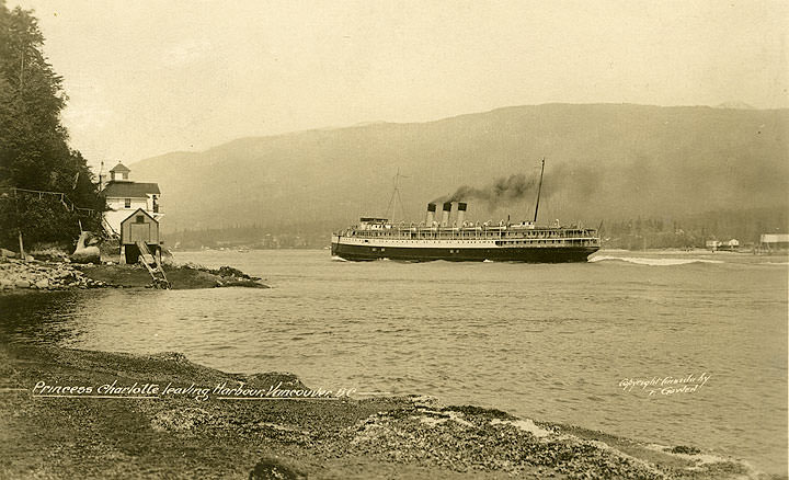 Princess Charlotte leaving Harbour, Vancouver, 1915