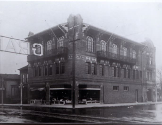 The exterior of the Elks lodge on 10th and Main Street in Vancouver, 1940s