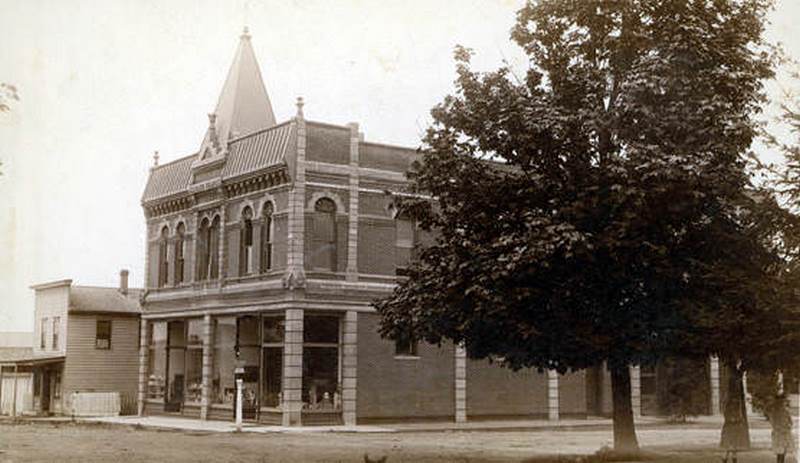 The exterior of a Masonic Temple located at 8th and Main Street in Vancouver, 1880