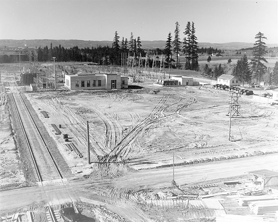 Vancouver substation construction, 1940