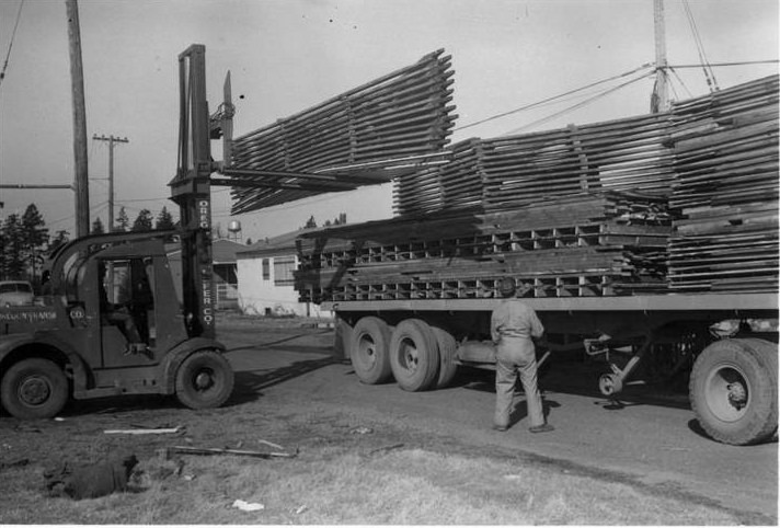 Loadin a Vancouver Fast Freight Truck, 1957