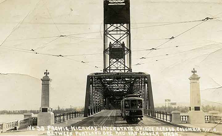 Pacific Highway Interstate Bridge across Columbia River between Portland, Ore. and Vancouver, 1920