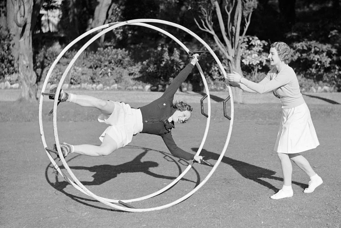 Human hamster wheel in 1936.