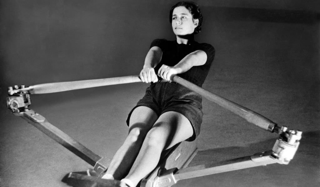 Gym class at the university, 1939.