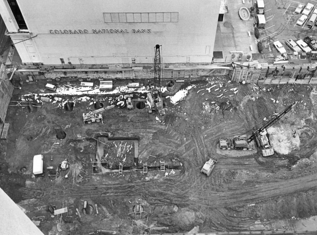 A Big Hole in the Ground Now-But Wait a Couple of Years Basic pilings are being put in place in the earth, 1972