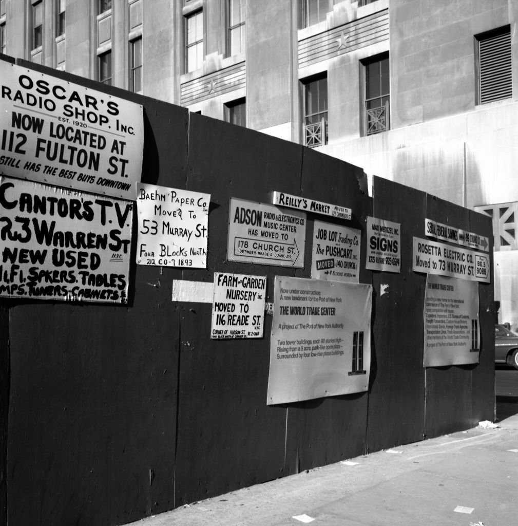 World Trade Center Construction Site 1968, Mom & Pop Store Signs