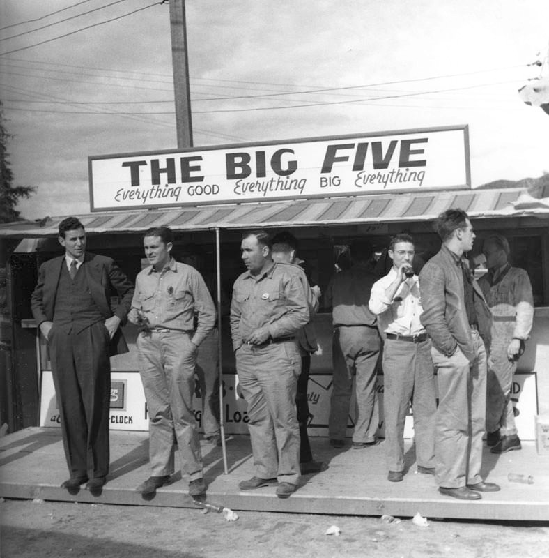 Douglas Aircraft Company workers on their lunch break in Santa Monica.