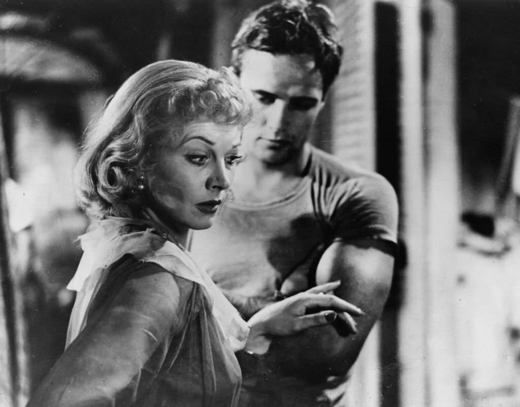 Vivien Leigh and Marlon Brando in a tense moment from 'A Streetcar Named Desire'