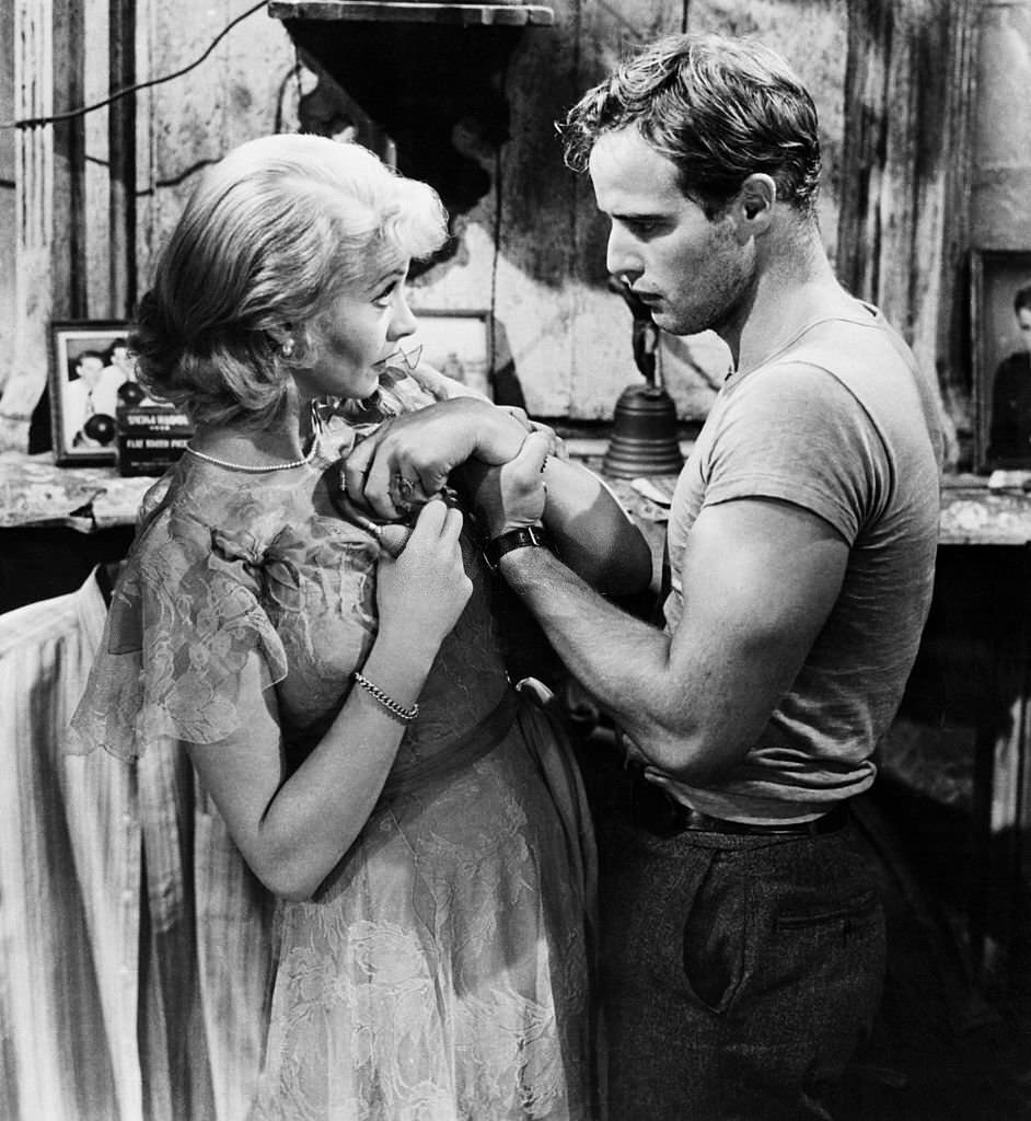Marlon Brando and Vivien Leigh play Stanley Kowalski and Blanche Du Bois in the 1951 movie 'A Streetcar Named Desire'